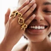 Zalio vergulde ring met de letter M