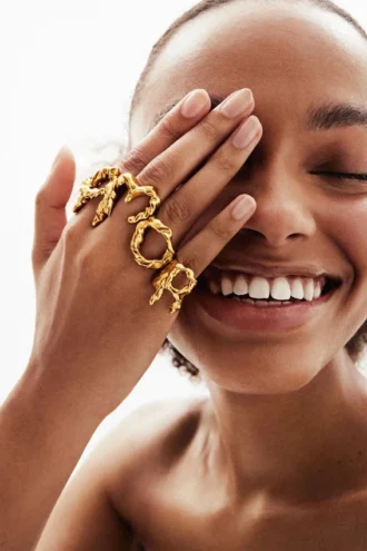 Zalio vergulde ring met de letter M
