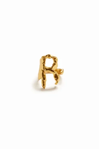 Zalio vergulde ring met de letter R