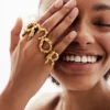 Zalio vergulde ring met de letter R