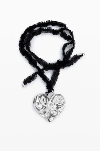 Zalio verzilverde hartvormige hanger ketting
