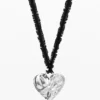 Zalio verzilverde hartvormige hanger ketting