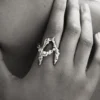 Zalio verzilverde ring met de letter a