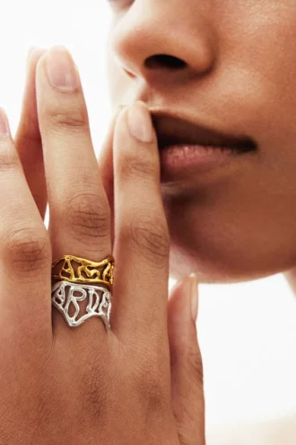 Zalio verzilverde ring met tekst