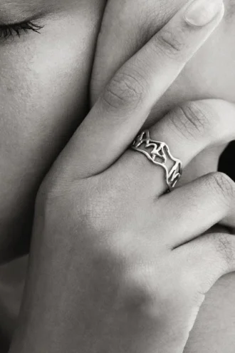 Zalio verzilverde ring met tekst
