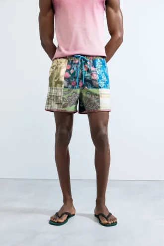 Zwembroek met patchprint